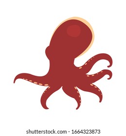 Sea creatures simple clip art vector illustration