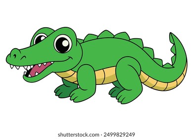 A sea crocodile vector art in white background illustration.