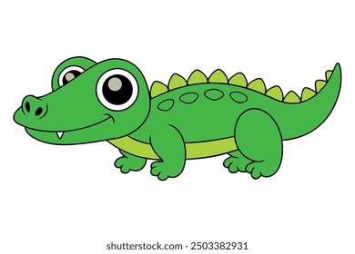 A sea crocodile vector art in white background illustration.