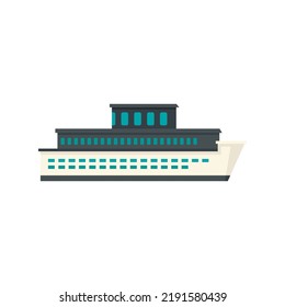 Sea cruise icon. Flat illustration of sea cruise vector icon isolated on white background