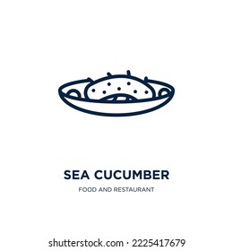 sea cucumber icon from food and restaurant collection. Thin linear sea cucumber, cucumber, lunch outline icon isolated on white background. Line vector sea cucumber sign, symbol for web and mobile