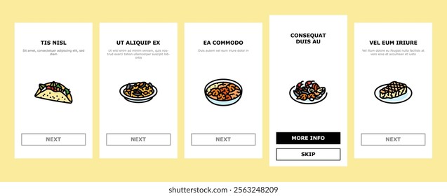 sea cuisine italian cook greece onboarding mobile vector food seafood, chef sea, fish bbq, greek dish, salmon restaurant, frozen, culinary sea cuisine italian cook greece illustrations