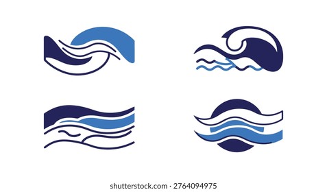 Sea Current Line art vector creative abstract design illustration