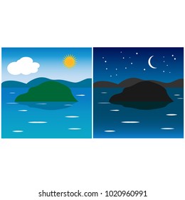 the sea day and night