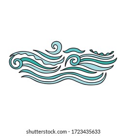 Elementos decorativos del mar. Ilustración del vector