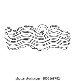 Elementos decorativos del mar. Ilustración del vector
