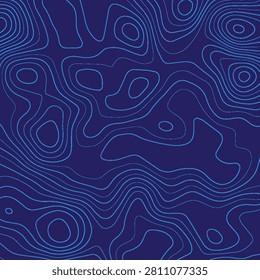 Sea Depth Topographic Map With Route And Coordinates Conceptual User Interface Blue Abstract Background. Bermuda Triangle