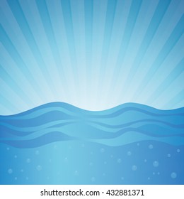 Sea design. blue background. Colorful illustration , vector