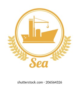 Sea design over white background, vector illustration