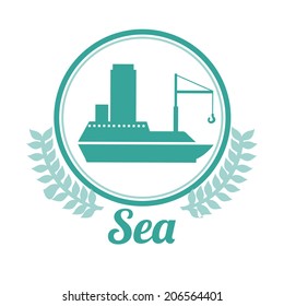 Sea design over white background, vector illustration