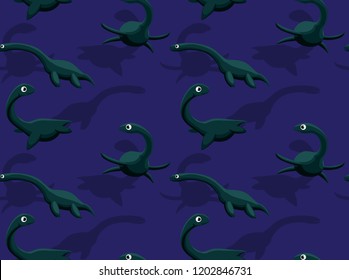 Sea Dinosaur Elasmosaurus Cartoon Background Seamless Wallpaper