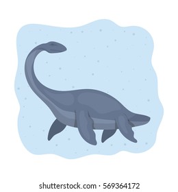 Sea dinosaur icon in cartoon style isolated on white background. Dinosaurs and prehistoric symbol stock vector illustration.