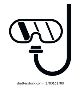 Icono de máscara de submarinismo. Ilustración simple del icono vectorial de máscara de buceo marino para el diseño web aislado en fondo blanco