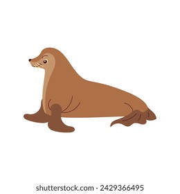 Sea Dog Sea Mammal Cartoon Style Illustration