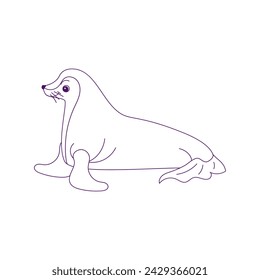 Sea Dog Sea Mammal Outline Illustration