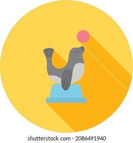Sea Dog Performing icon vector image. Can also be used for Village. Suitable for mobile apps, web apps and print media.