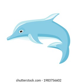 Sea dolphin cartoon illustration. Underwater Animal.
