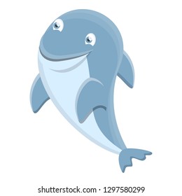 Sea dolphin icon. Cartoon of sea dolphin vector icon for web design isolated on white background