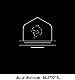 Sea and dolphin logo vector design. simple vector icon (4)