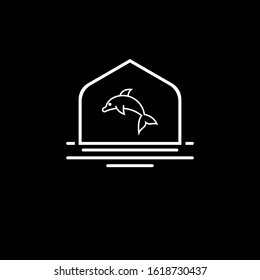 Sea and dolphin logo vector design. simple vector icon (6)