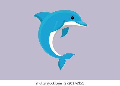 ​ marinos​animales delfines. Animales de mar Concepto. Ilustración vectorial plana coloreada aislada