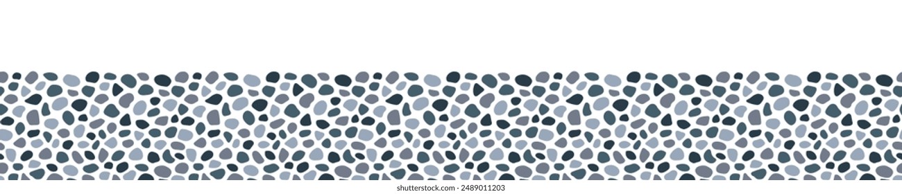 Sea doodle stones seamless pattern vector illustration. Cute pebble repeated texture. Paving, shingle beaches template wallpaper for interior designs, beauty, wrapping paper. Cobblestones backdrop.