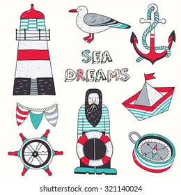 Sea dreams vector set