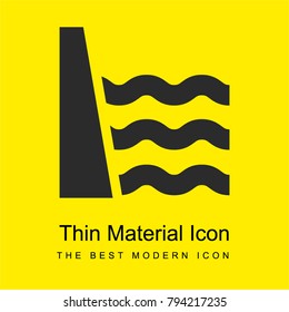 Sea dyke bright yellow material minimal icon or logo design