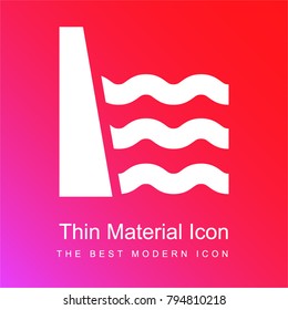 Sea dyke red and pink gradient material white icon minimal design