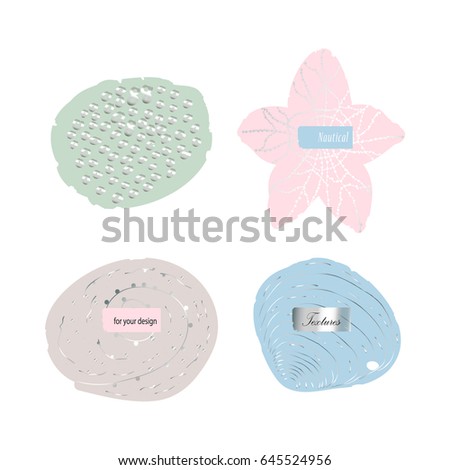 Sea Elements Set Coral Seashell Starfish Stock Vector Royalty