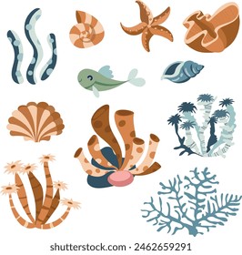 Sea elements are used for decoration