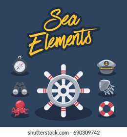 Sea Elements : Vector Illustration