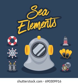 Sea Elements : Vector Illustration