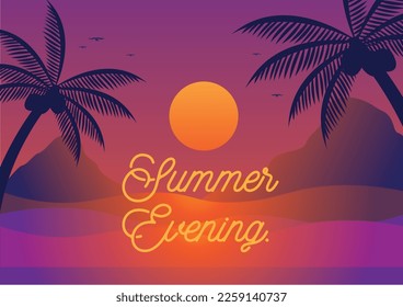 Veladas marítimas en verano y atardecer por la noche.