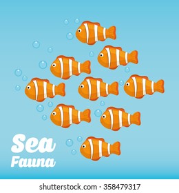Sea fauna cartoon