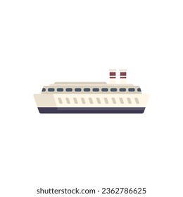 Sea Ferry Symbol flacher Vektorgrafik. Booten Sie Wasser. Cargo Front einzeln