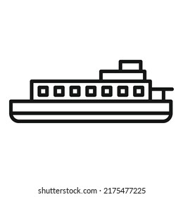 Sea ferry icon outline vector. Boat water. Cargo front