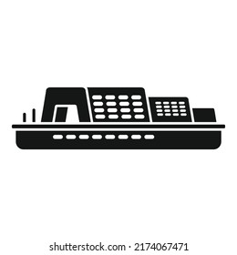 Sea ferry icon simple vector. Boat water. Cargo front