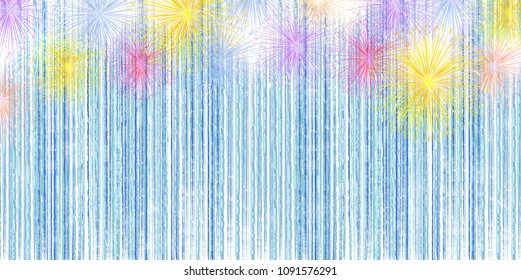 Sea fireworks summer background