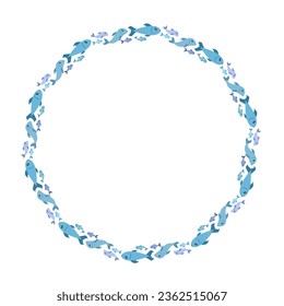 sea fish art drawn round frame