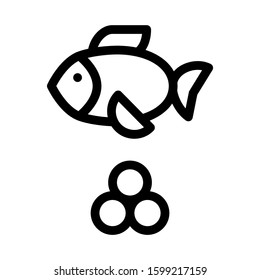Sea Fish Caviar Icon Vector. Outline Sea Fish Caviar Sign. Isolated Contour Symbol Illustration