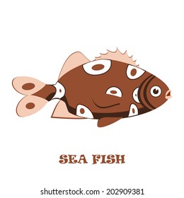 Sea Fish color vector illustration.
