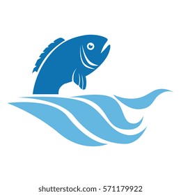 sea fish emblem icon