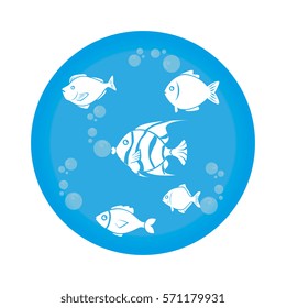 sea fish emblem icon