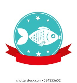 sea fish emblem icon