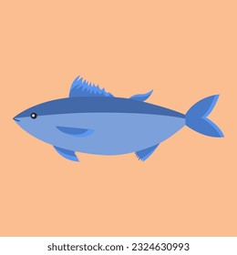 Sea fish in flat vector illustration design