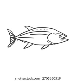 Pescado de mar elemento de dibujo de la mano