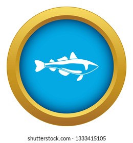 Sea fish icon blue vector isolated on white background for any design