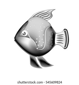 sea fish icon over white background. vector illustration