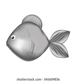 sea fish icon over white background. vector illustration
